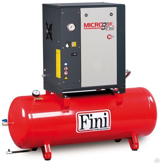 Винтовой компрессор на ресивере с FINI MICRO SE 4.0-08-200
